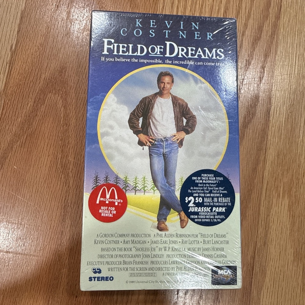 Field of Dreams (VHS, 1989, Slipcover) Kevin Costner, New, Sealed.